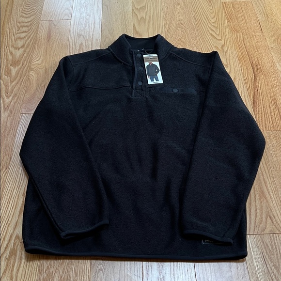 New! Eddie Bauer men’s small Black Quarter snap closure sweater fleece.